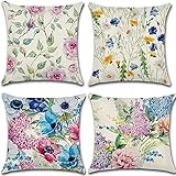 4er-Set Kissenhülle Leinen , Mandala Ethno Stil Kissenbezug Fall , Blume Dekorativ Set Kissen Fall 45x45cm für Sofa , Schlafzimmer , Auto (Pattern 4)