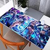 Anime KDA Mauspads rutschfeste große Gaming Tastatur Schreibtischmatte 3 mm Dicke für Gamer PC Laptop 700x300x3