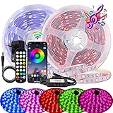 BIHRTC LED Strip 22m RGB LED Streifen Led Lichterkette mit Fernbedienung, Farben, App-Steuerung, Musik Sync, Dimmbar, Farbwechsel 5050 LED Band für Schlafzimmer Zuhause Schrankdek