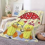 Kuscheldecke Flauschig Cartoon-Ente Fleecedecke Decke Sofa,Warm Sherpa Sofaüberwurf Decke, Decke Flauschig Mikrofaser Wolldecken für Couch(130x150cm)