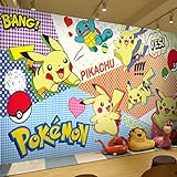 Cartoon Anime Pokemon Pikachu Tapete Wandbild Schlafzimmer Kinderzimmer Selbstklebende Tap