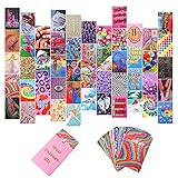 GLAITC 50 Stück Ästhetisches Bild, Collage Druck Set für Wandcollage Buntes Collagen-Kit Warme Farbe Raumdekoration für Mädchen Jungen Schlafsaal Schlafzimmer Foto-Display (4 x 6 Zoll) Mixed C