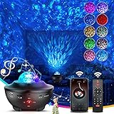 LED Sternenhimmel Projektor Galaxy Light - Starry Projector Light mit Wasserwellen, Bluetooth-Lautsprecher Funktion, Galaxy Projektor für Kinder Erwachsene Geschenk