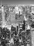 Fototapete Midtown New York Vliestapete New York Skyline Schwarz-Weiß in schwarz weiß grau 192 x 260 cm XXL Wandtapete Wandbild 119101