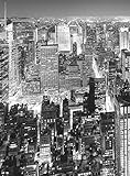 Fototapete Midtown New York Vliestapete New York Skyline Schwarz-Weiß in schwarz weiß grau 192 x 260 cm XXL Wandtapete Wandbild 119101