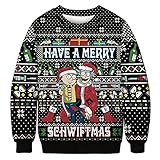 SSBZYES Herren Pullover Herren Rundhals Pullover Weihnachten Rundhals Pullover Casual Lustige Santa Print Paar Kleidung