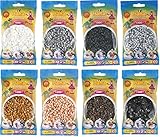 Hama Happy Price Toys Midi Bügelperlen (Kon-19) Konvulut 8 Farben (Weiß,Braun,Schwarz,Hellbraun,Grau,Hellgrau,Beige,Dunkelgrau) inkl. 1 HPT Stiftplatte Blume oder F