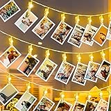 LED Fotoclips Lichterkette,6M 40LED Lichterkette mit 40 Klammern für Fotos,USB/Batteriebetrieben Lichterkette Bilder Dekor für Außen/ Innen,DIY Fotowand für Zimmer,Weihnachten,Hochzeit,Party