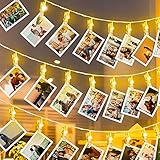 LED Fotoclips Lichterkette,6M 40LED Lichterkette mit 40 Klammern für Fotos,USB/Batteriebetrieben Lichterkette Bilder Dekor für Außen/ Innen,DIY Fotowand für Zimmer,Weihnachten,Hochzeit,Party