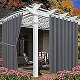 2 Paneele Outdoor Terrassenvorhänge Wasserdicht – 230 g/m² extra breiter thermoisolierter Raumteiler-Vorhang für Decke, Schlafzimmer, Veranda, Schiebetür, Wohnzimmer, Pergola, Cabana, W105 x L95