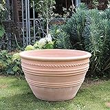 Palatina-Keramik Terracotta Pflanzkübel Blumentopf | 70 cm | großes Pflanzgefäß Blumenübertopf | Übertopf winterhart hoch ideal für den Garten, Außen Veronica 70