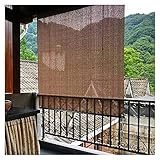 XJJUN Außenrollo, 90% UV-Beständigkeit Außensonnenschutz Atmungsaktiver Stoff Sichtschutz, Für Balkon Terrasse Garten (Color : Brown, Size : 1.5x1.5m)