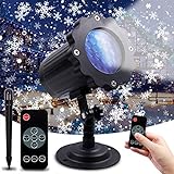 DigHealth Schneeflocke Projektor, IP65 Wasserdicht LED Projektionslampe Weihnachten mit Timer, Rotierende Weihnachtsprojektor Lichter mit Fernbedienung für Weihnachten, Party, Garten, Außen und I