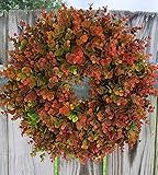 AmazingDays Herbst Künstlicher Kranz Erntedankfest Deko Türkranz Trockenblumen Wandschmuck Wandkranz Landhausstil Vintage Bauernhaus Haustür Anhänger Wohnzimmer Outdoor Eingangstür Dekorationen 1p