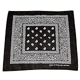 Xniral Damen Herren Kopftuch Bandana Hip-Hop Cowboy Schal Stirnband Armband Multifunktionstuch Sommer Winddichtes Atmungsaktives Dünnes Tuch(Schwarz)