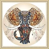 Maysurban Stickerei Set Kreuzstich Starter Kit Vorgezeichnet zum Sticken für Anfänger Stickset zum Selbersticken Cross Stitch Elefant 50x50