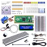 GeeekPi Raspberry Pi Pico Basic Starter Kit Mit Raspberry Pi Pico Steckbrett, Header, I2C 1602 LCD-Anzeigemodul Für Raspberry Pi Anfänger & Software Eng