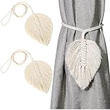 DCQQ 2 Stück Vorhang Seil Raffhalter Handstricken Vorhang Raffhalter Blattförmige Vorhanghalter Handgewebte Baumwollseilgurte Für Die Dekoration des Wohnzimmers S