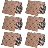 Deuba WPC Fliesen 30x30cm 66er Set 6m² Stecksystem Drainage Zuschneidbar Terrasse Balkon Garten klick Klassik Terrak
