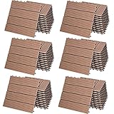 Deuba WPC Fliesen 30x30cm 66er Set 6m² Stecksystem Drainage Zuschneidbar Terrasse Balkon Garten klick Klassik Terrak