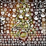 241 Stück Weihnachts-Fenster-Schneeflocken-Aufkleber Weihnachtsdekorationen für Feiertage, Fensteraufkleber, Frohe Weihnachten, Winterwunderland, Partydek