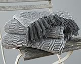 EHC Herringbone Large Throws aus 100% Baumwolle für Sofabettdecken, 150 x 200 cm - G