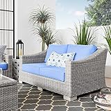 Modway Conway Patio Loveseat, Hellgrau, Hellb