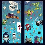9 Blätter Halloween Aufkleber, Halloween Fensterbilder Sticker Fensterdeko Halloween Deko für Heimdekoration Schuldekoration Halloween Party Nordic elderly