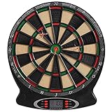 Best Sporting elektronische Dartscheibe London Dartboard mit 6 Dartpfeilen und Ersatzspitzen, batteriebetriebener Dartautomat mit LCD-Display