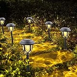 Solarleuchten Garten LED Warmweiß Solar Gartenleuchte für Außen Wasserdicht Solar Wegeleuchte Gartenleuchte Dekorative Licht für Garten Rasen Gehweg Balkon Landschaft(6 Stück)
