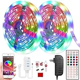 Karrong LED Strips 10m, LED Licht Streifen Musik Sync Farbwechsel Wasserdicht Light Strip, Einstellbare Helligkeit Timing mit Fernbedienung APP Bluetooth Kontroller für Schlafzimmer Party Dek