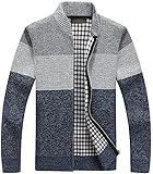 Haorsvdsd Men Cardigan Cashmere Wool Sweater V-Neck Zipper Thick Warm Winter Sw