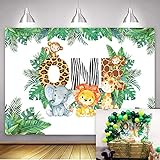 SHISHI Hintergrund mit Dschungel-Motiv, 2,1 x 1,5 m, Walddschungel, Safari, Zoo, Elefant, Affe, Hintergrund für Kinder zum 1. Geburtstag, Partydekoration, Banner für Babyparty