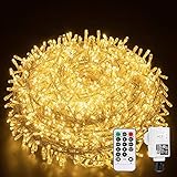Bzavor Led Lichterkette Strom 55M 500 LED mit Fernbedienung Timer Merkfunktion Lichterkette IP65 Wasserdicht für Innen und Außen,Niederspannung, Für Party Weihnachten Garten Zimmer Warmweiß