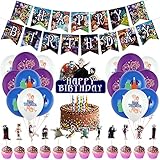 Hilloly Hotel Transsilvanien Partyzubehör, 32 Stück Geburtstagszubehör, Dekorationen Für Geburtstagsfeiern, Geburtstagsbanner, Latexballon, Kuchenzylinder, Cupcake-Zy