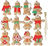 MASTARB - Weihnachtsdekorationen, [12 stück], Weihnachtsschmuck, Baumschmuck Weihnachten, Christbaumschmuck Ornamente, Weihnachtsbaum Lebkuchenmann Hängende Ornamente, Lebkuchen Weihnachtsschmuck
