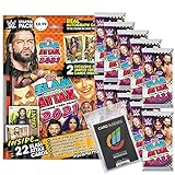 Generisch WWE Slam Attax 2021 - Trading Cards - 1 Starter + 10 Booster + 40 Collect-it Hüllen S