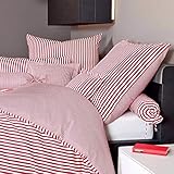 Janine Design Streifen-Bettwäsche modern Classic dunkelrot Kissenbezug einzeln 80x80