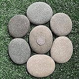 UMBRANDED Groß Flache Steine/Kiesel zum Bemalen & Garten Kieselsteine Kies Dekosteine Naturstein Marmorkies Zierkies für Gartendeko - Natur Aquarium Deko Stein Gartensteine Weiss Gross 5-8