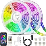 LED Strip 20m, Bonve Pet Bluetooth RGB LED Streifen, Farbwechsel LED Lichterkette mit Fernbedienung, App-Steuerung, Musikmodus, Timer-Einstellung, Dimmbar, LED Band für Haus Schlafzimmer TV Kü