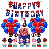 Geburtstag Deko Spiderman Luftballons Spiderman Geburtstag Girlande Spiderman Kuchendeckel Superhelden Avengers Marvel Party D