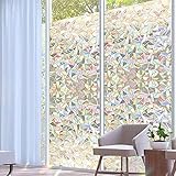 3D statische Sichtschutzfolie für Fenster, Farbeffekt Selbstklebende Vinyl elektrostatische Anti-Ultraviolett-Glas-Tönungsfolie C 60x100
