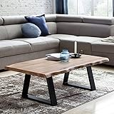 FineBuy Couchtisch Gaya 115 x 40 x 60 cm Akazie Massivholz | Massiver Baumstamm Wohnzimmertisch | Beistelltisch im Landhausstil Baumk