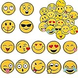 Liuer 52PCS Patches zum Aufbügeln,Aufnäher Sticker Applikationen Nähen Oder Aufbügeln Niedlich DIY Kleidung Aufkleber für T-Shirt Jeans Kleidung Taschen Rucksäcke Schuhe Hüte,20 Emoji-Exp