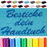 Besticken Sie Handtuch mit Namen oder mit Wunschtext bestickt, Badetuch (100x150cm) in Burg