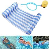 GEYUEYA Home Wasser Hängematte Lounge Chair Luftmatratze Schwimmende aufblasbare Kopf und Trittbrett Float Bed Pool Hängematte Super leicht für Erwachsene und Kinder 120kg (blau)