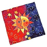VON LILIENFELD Seidentuch Rosina Wachtmeister: Sole Bandana Satin Halstuch groß Kunst Sonne Mond S