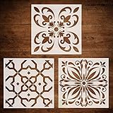 CODOHI 3 Packs Wandfliesen Schablonen (30x30cm) Laser geschnittene wiederverwendbare Schablonen für Bodenmöbel Gemälde DIY Art Home Decor-marokkanischen M