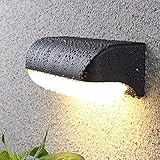 HAOJON 12W LED Außenwandleuchte Modern, Aluminium Wandleuchte Innen mit Acryl Lampenschirm und Warmweiß 3000K, IP65 wasserdichte Industrie Wandleuchte für Schlafzimmer Garten Terrasse Auß