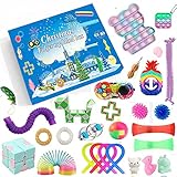 Qsurluck 2021 Christmas Countdown Adventskalender Figetsss Spielzeug-Sets,Fidget Spielzeug Set,für Zuhause, Schule, Büro, Party, Eltern-Kind-Spiel (28Pcs A)